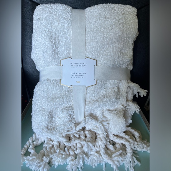 Indigo Chenille Throw - Picture 2 of 2